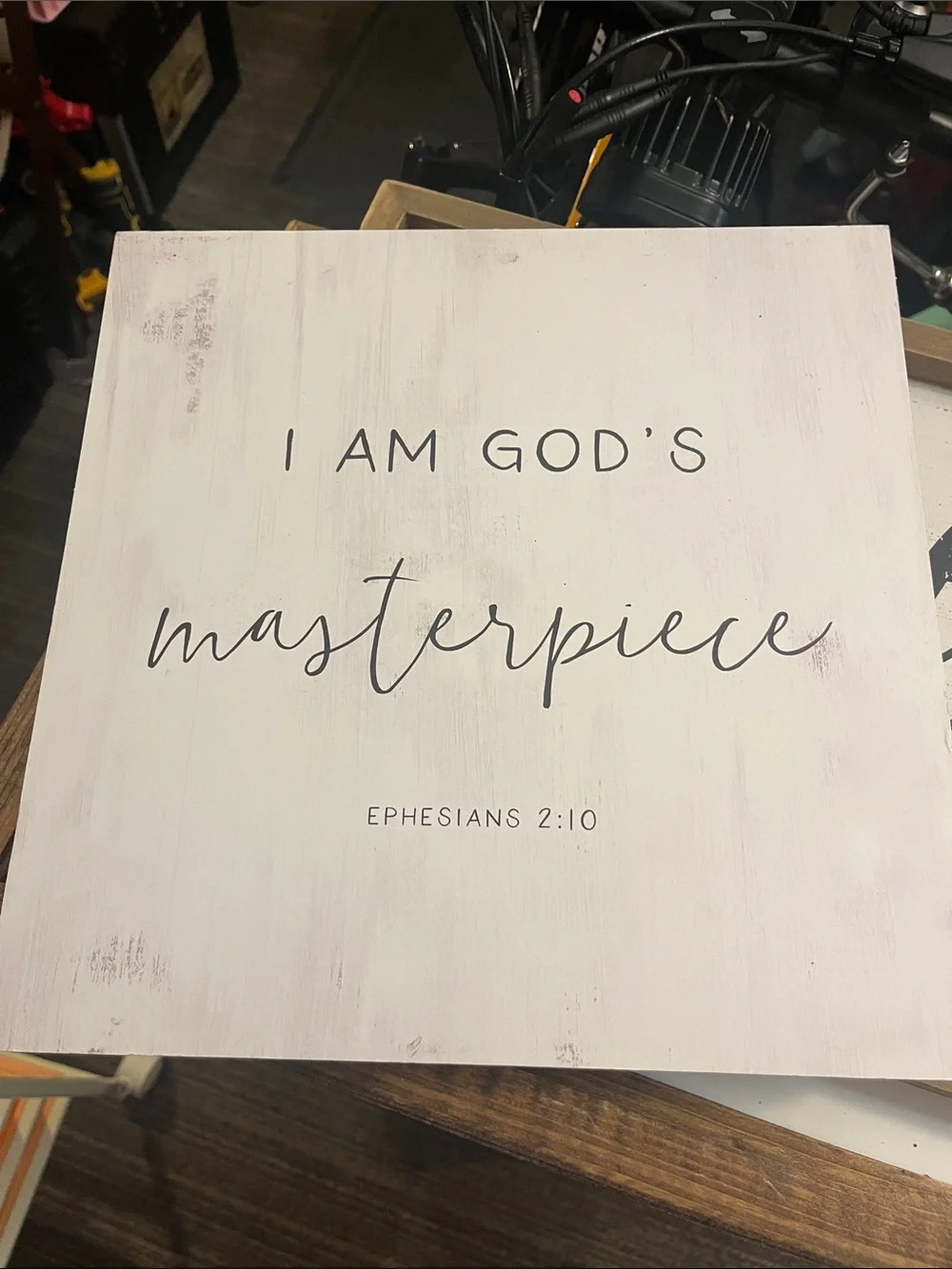 Hobby Lobby White & Black 'I Am God's Masterpiece' Inspirational Wall Art
